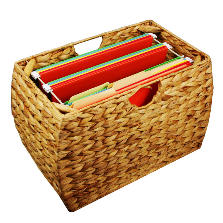Pangaea Seagrass Basket Storage Wicker for Hanging File Folder with